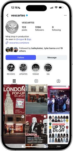 VESCARTES — Instagram Social